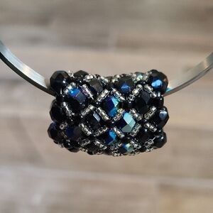 Handcrafted Unique Faceted Beaded Necklace Pendant